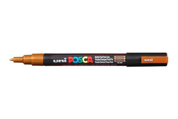 POSCA PC-3M Paint Markers Pen 0.9mm - 1.3mm - Small Bullet Tip - Bronze