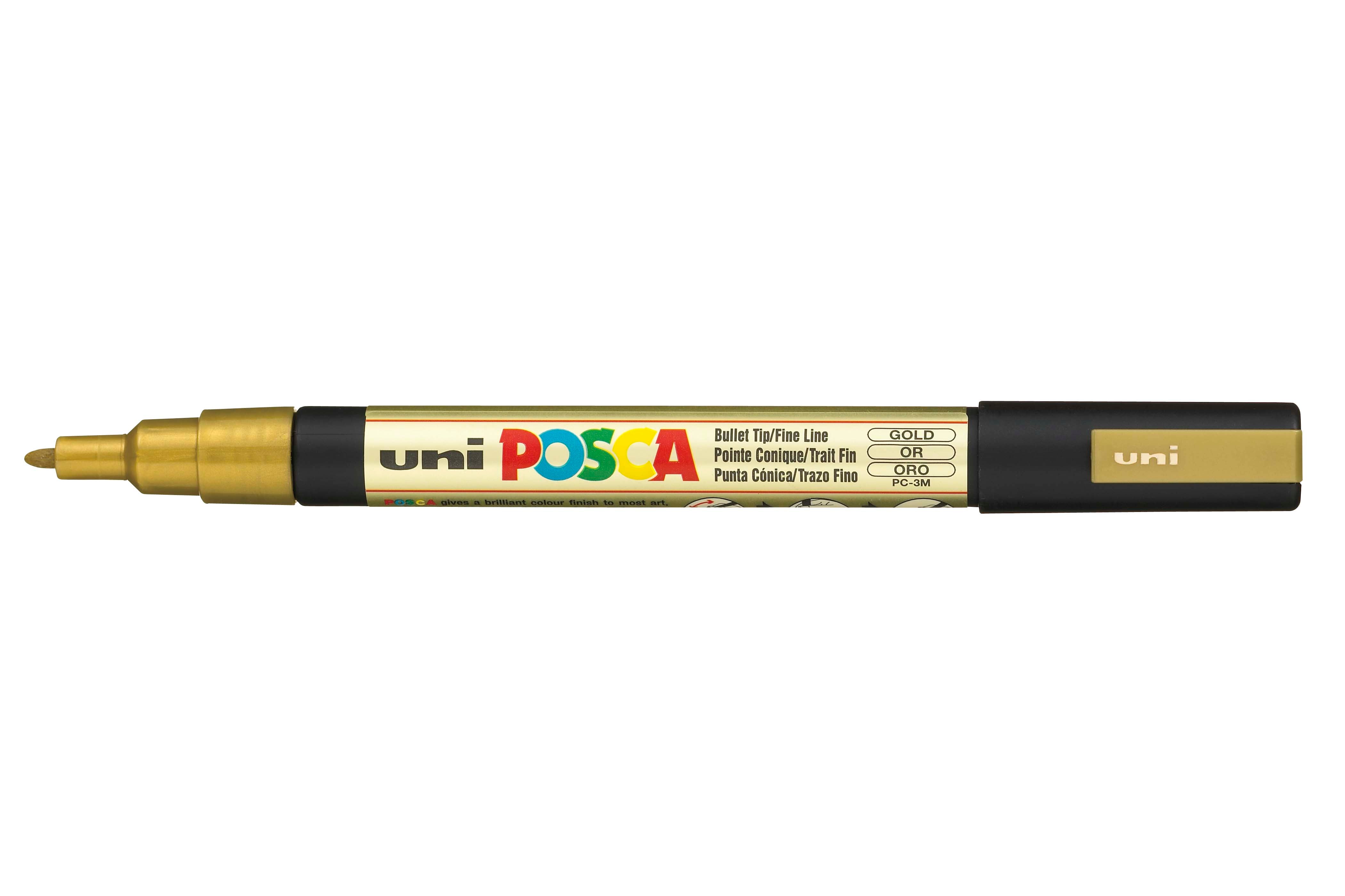 POSCA PC-3M Paint Markers Pen 0.9mm - 1.3mm - Small Bullet Tip - Gold