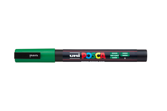 POSCA PC-3M Paint Markers Pen 0.9mm - 1.3mm - Small Bullet Tip - Green