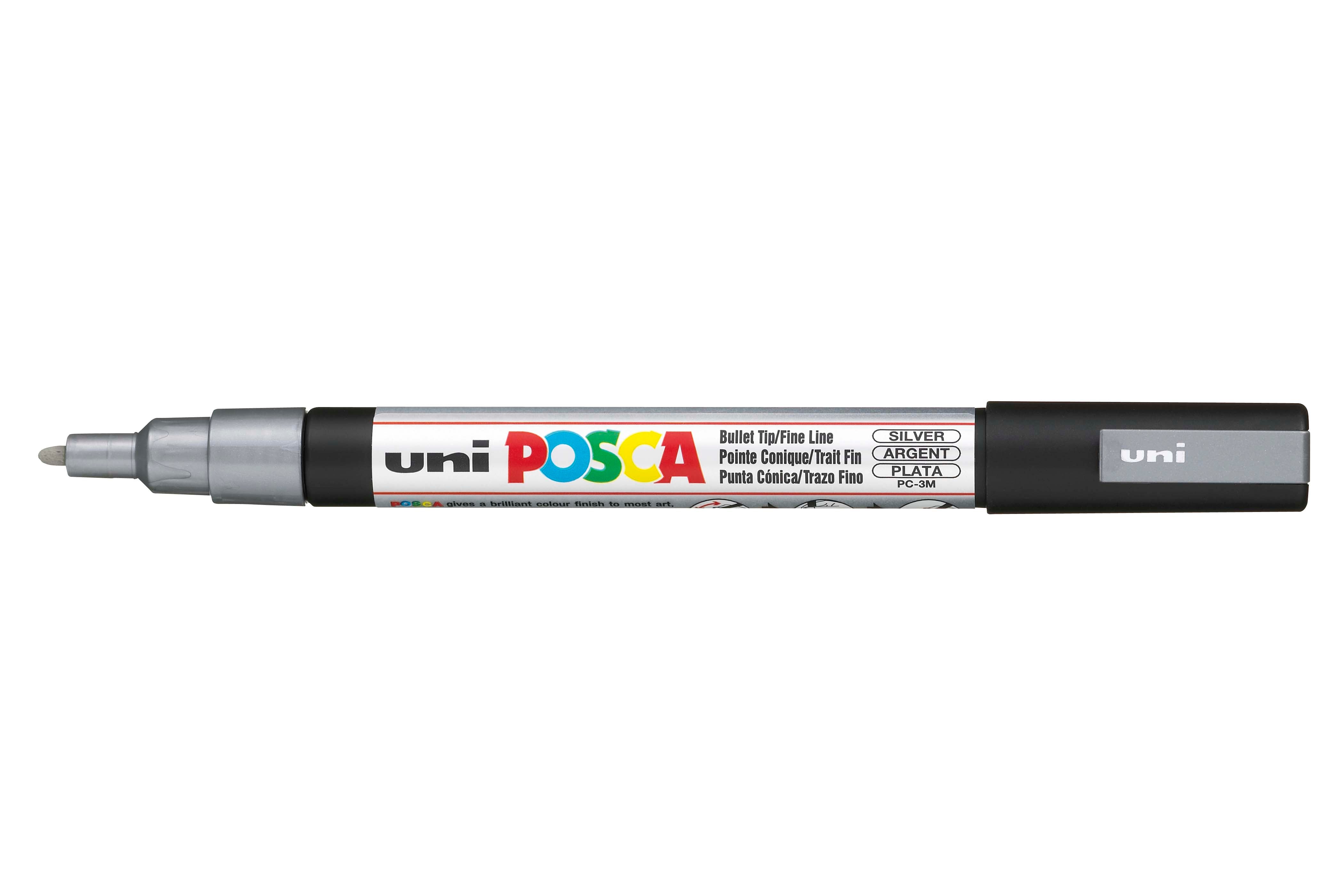 POSCA PC-3M Paint Markers Pen 0.9mm - 1.3mm - Small Bullet Tip - Silver