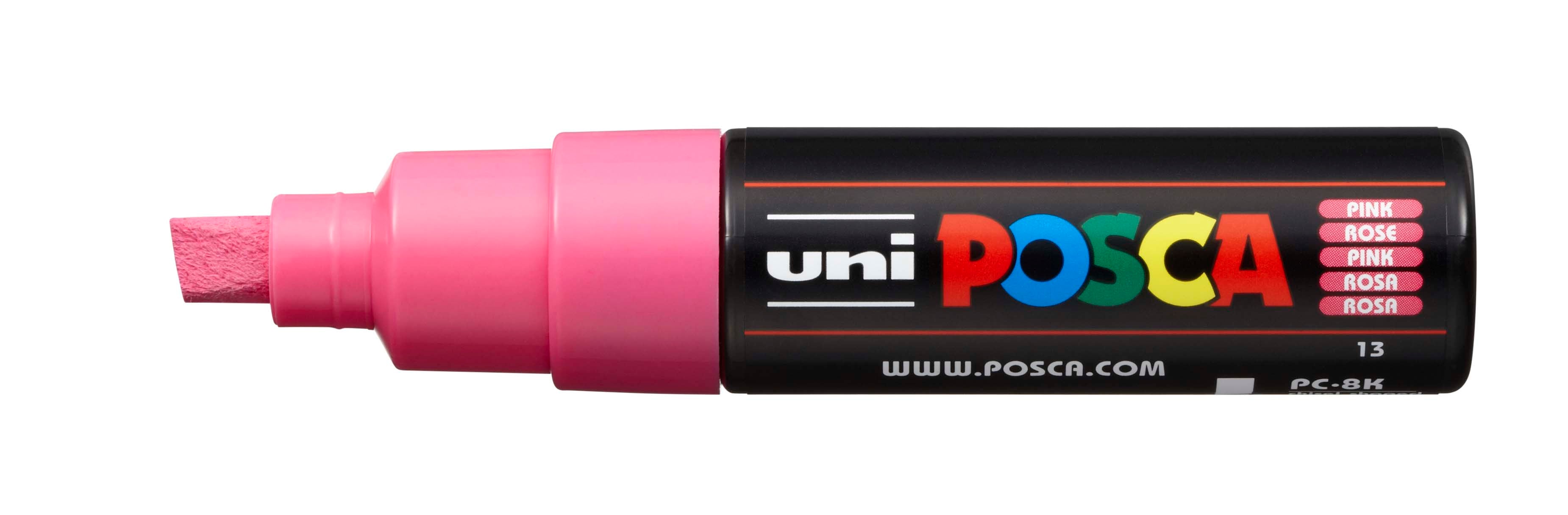 POSCA PC-8K Paint Broad 8mm Chisel Marker Pen - Pink