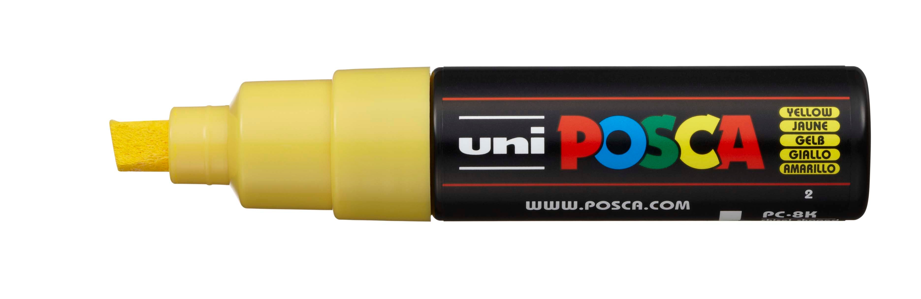 POSCA PC-8K Paint Broad 8mm Chisel Marker Pen - Yellow