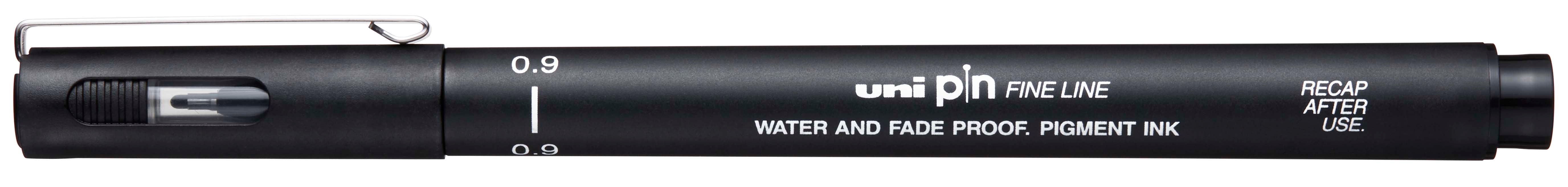 Uni-Balli Pin Fine Line Black Waterproof Drawing Pen 0.9mm / 09 ...