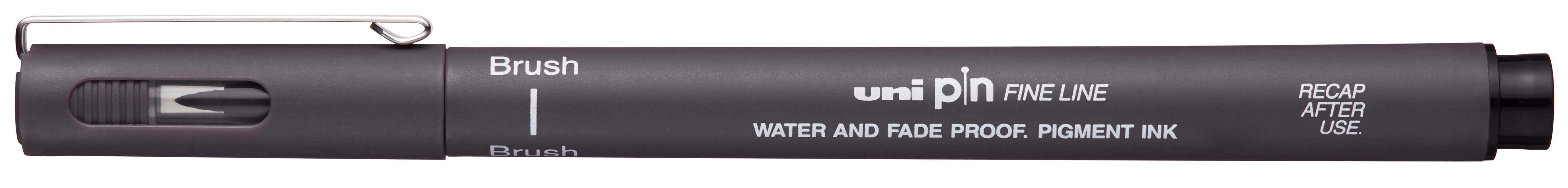 Uni Pin Fine Line Dark Grey Waterproof Drawing Pen Brush tip