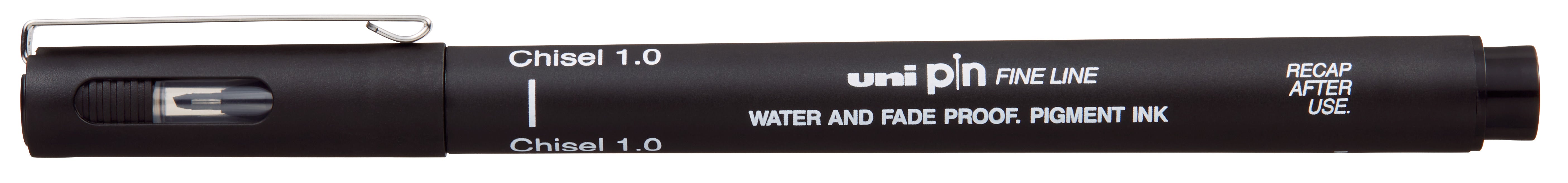 Uni Pin Black Waterproof Drawing Pen Chisel Tip 1.0