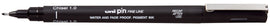 Uni Pin Black Waterproof Drawing Pen Chisel Tip 1.0