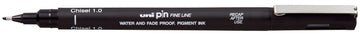 Uni Pin Black Waterproof Drawing Pen Chisel Tip 1.0