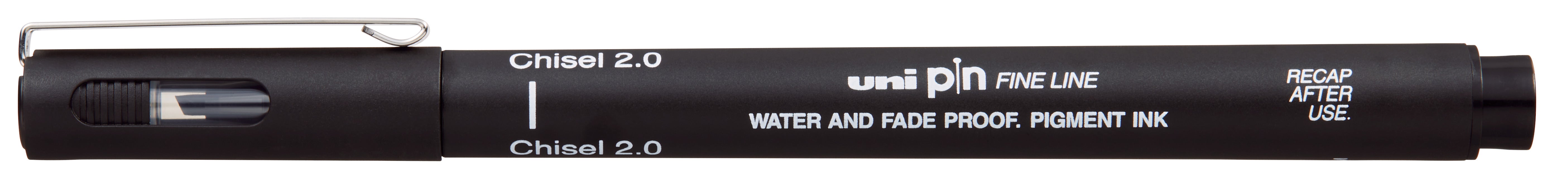 Uni Pin Black Waterproof Drawing Pen Chisel Tip 2.0 / CS2