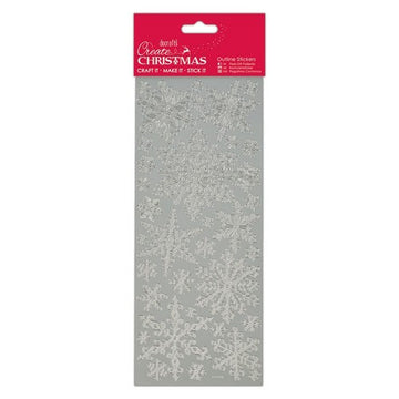 Peel Off Sticker Sheet Silver Snowflakes