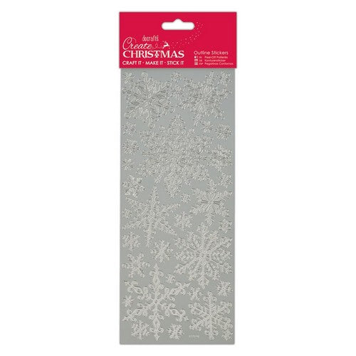 Peel Off Sticker Sheet Silver Snowflakes