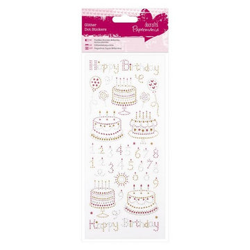 Peel Off Sticker Sheet Glitter Dot Happy Birthday