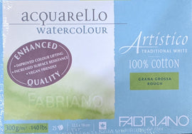 Fabriano Artistico 100 % Cotton Traditional White 300 gsm Rough Watercolour Paper 5x7 "