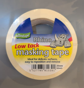 Rhino Low Tack Masking Tape 25mm x 50m