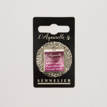 Sennelier L'Aquarelle Watercolour Paint Half Pan - Permanent Magenta