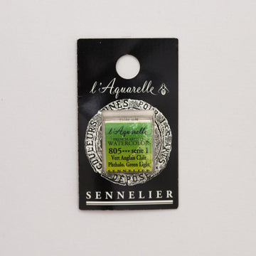 Sennelier L'Aquarelle Watercolour Paint Half Pan - Phthalo Green Light