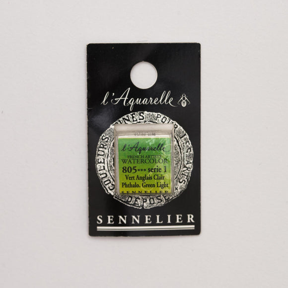 Sennelier L'Aquarelle Watercolour Paint Half Pan - Phthalo Green Light