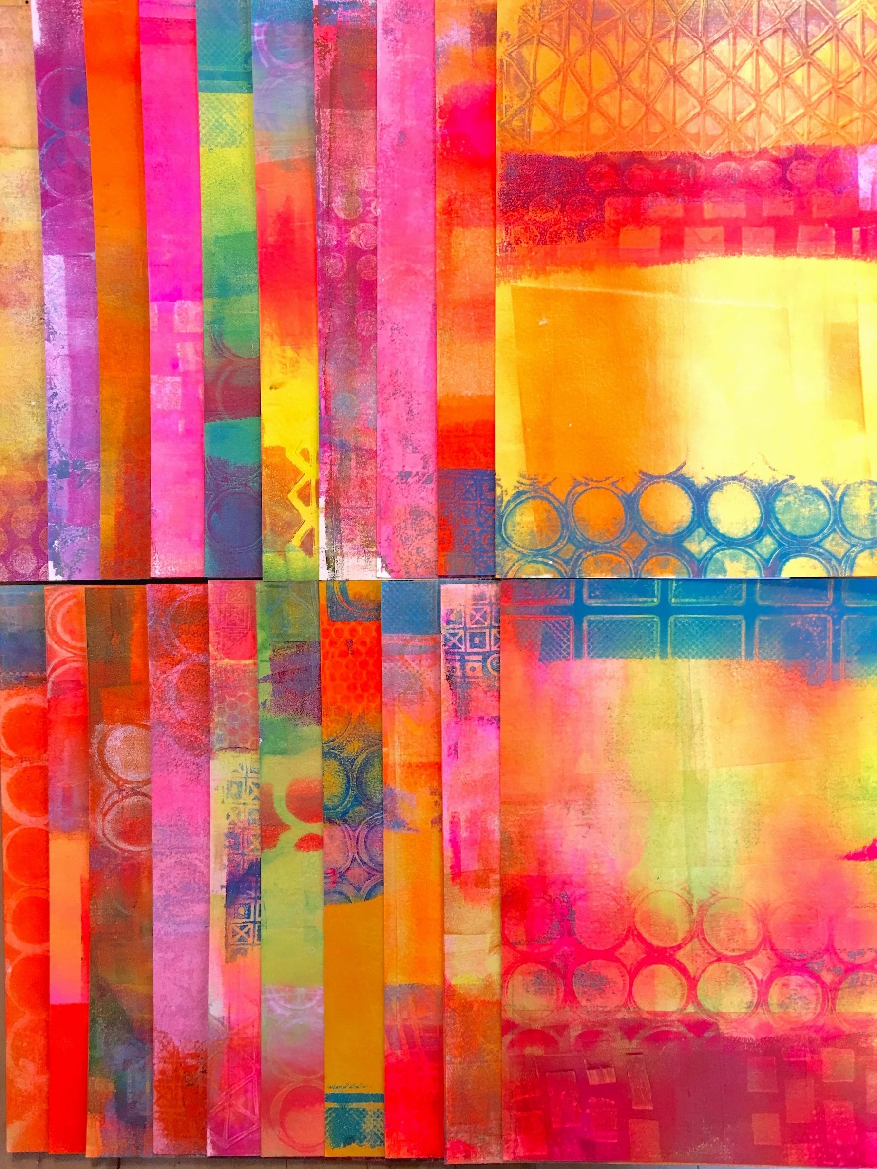 gelli plate print on 5 x 7 plate