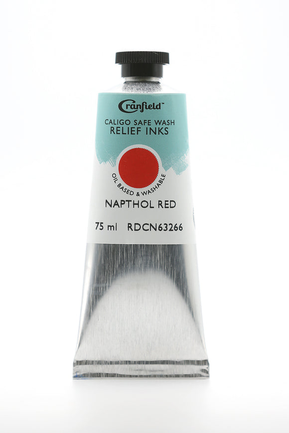 Cranfield Caligo Safe Wash Relief Printing Ink Naphthol Red 75g tube