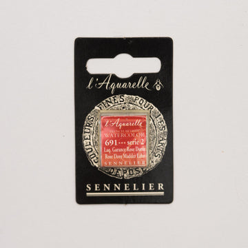 Sennelier L'Aquarelle Watercolour Paint Half Pan - Rose Dore Madder Lake
