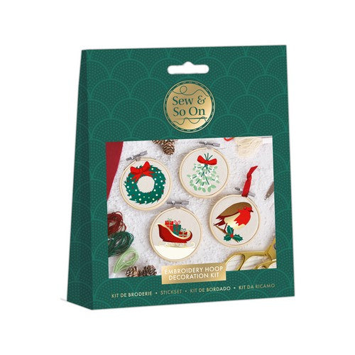 Embroidery Hoops Christmas Craft Kit Set of 4 to make
