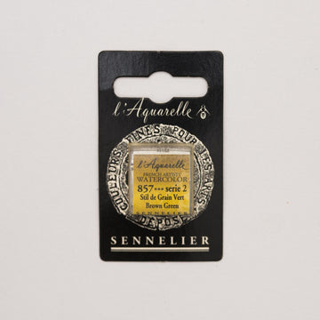 Sennelier L'Aquarelle Watercolour Paint Half Pan - Brown Green