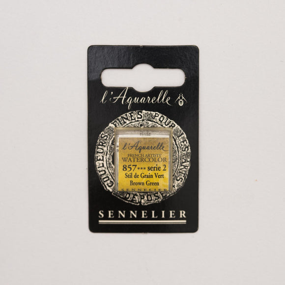 Sennelier L'Aquarelle Watercolour Paint Half Pan - Brown Green