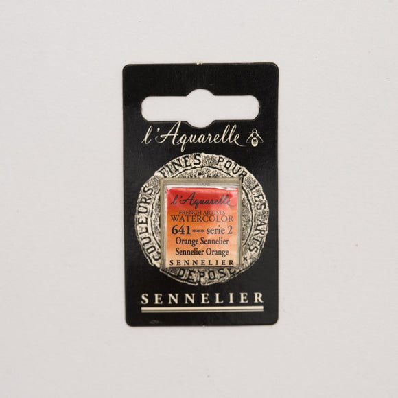 Sennelier L'Aquarelle Watercolour Paint Half Pan - Sennelier Orange