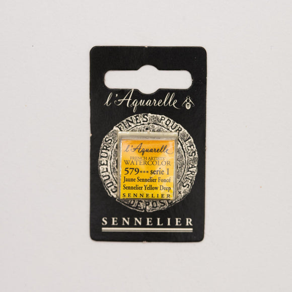 Sennelier L'Aquarelle Watercolour Paint Half Pan - Sennelier Yellow Deep