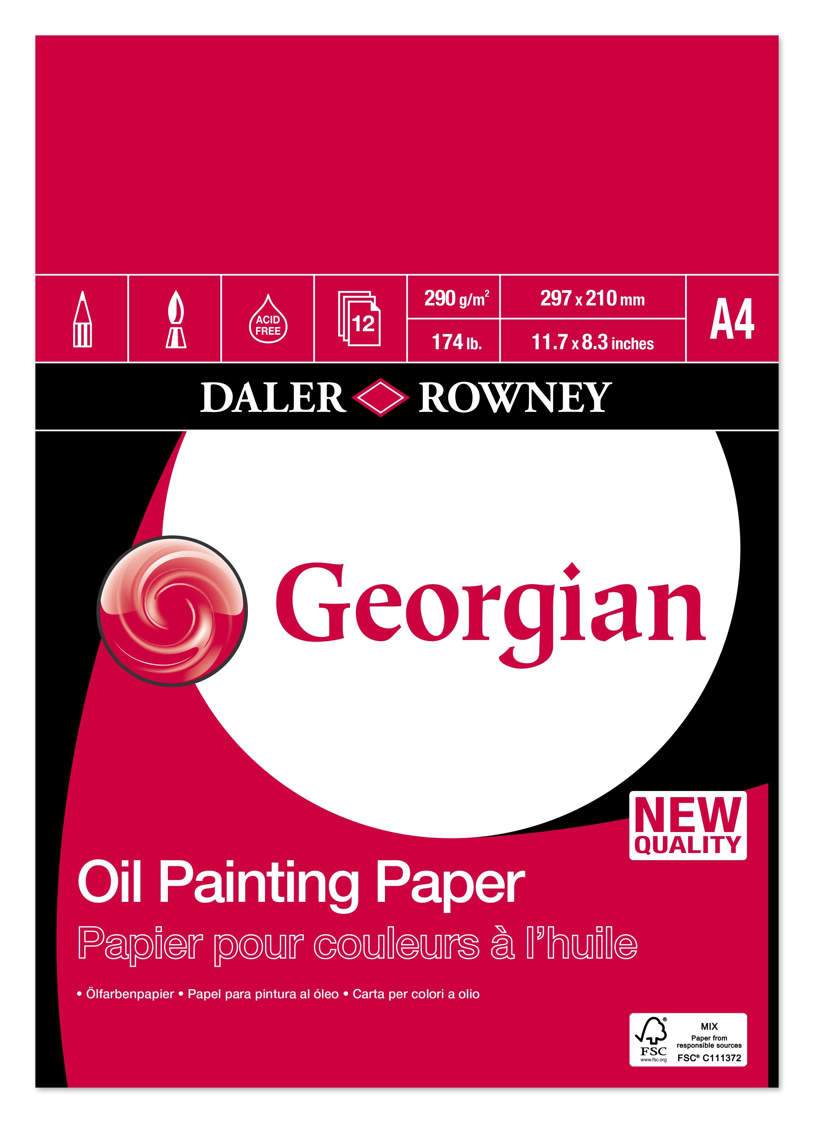 Daler Rowney Georgian Oil - Oil Paint, Pad and Brush Bundle Set