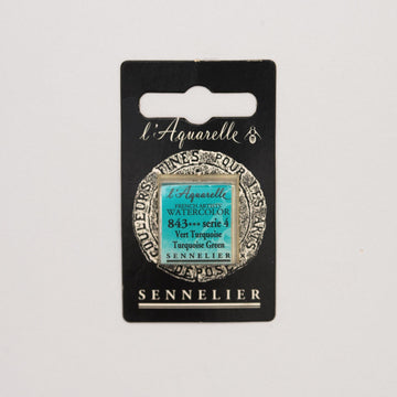 Sennelier L'Aquarelle Watercolour Paint Half Pan - Turquoise Green