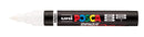 Uni Posca brush marker with colorful branding on a white background