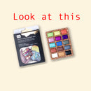 iva Mini Watercolour Paint Cork Set of 15 Metallic Colours