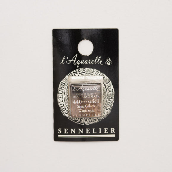 Sennelier L'Aquarelle Watercolour Paint Half Pan - Warm Sepia