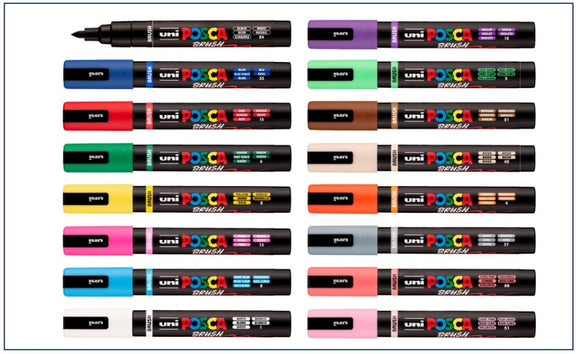 NEW UNI POSCA BRUSH MARKER PENS PC-5BR MEDIUM - COLOUR - CORAL PINK