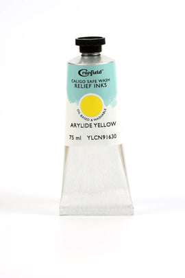 Cranfield Caligo Safe Wash Relief Printing Ink Arylide Yellow 75g tube