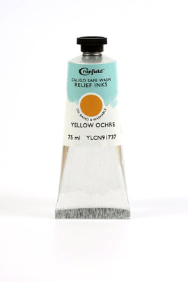 Cranfield Caligo Safe Wash Relief Printing Ink Yellow Ochre 75g tube