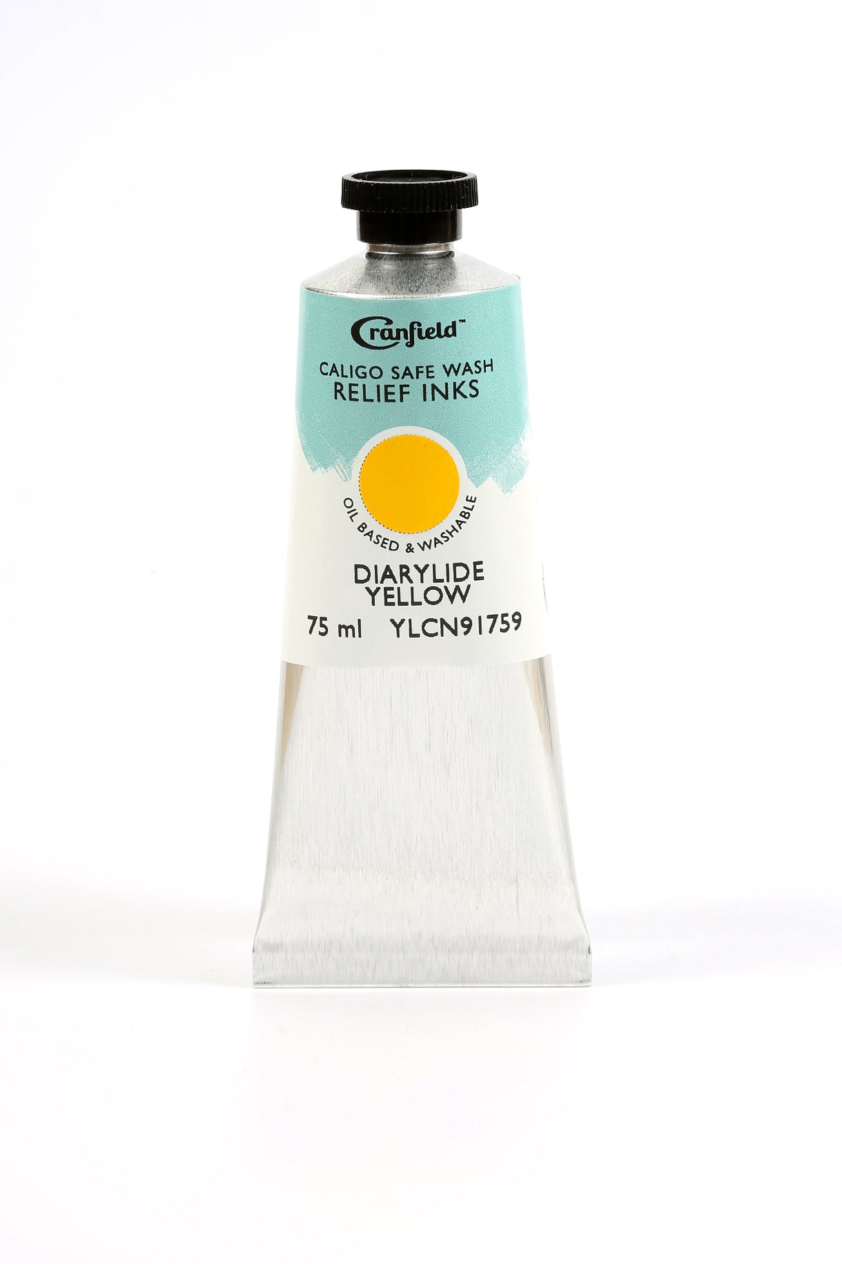 Cranfield Caligo Safe Wash Relief Printing Ink Dairylide Yellow 75g tube