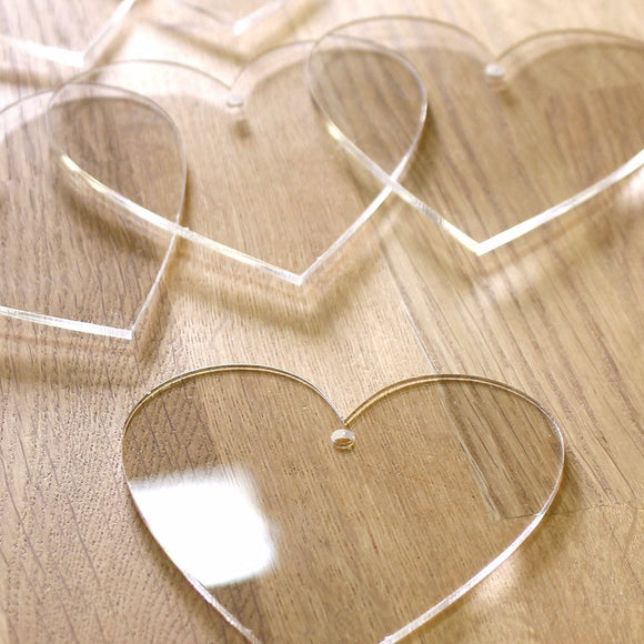 Heart shaped acrylic blank for crafting 10 cm