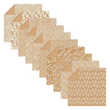 Clairefontaine Origami 60 sheets mixed sizes - Kraft Floral