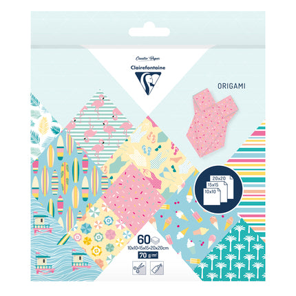 Clairefontaine Origami 60 sheets mixed sizes - California Dream