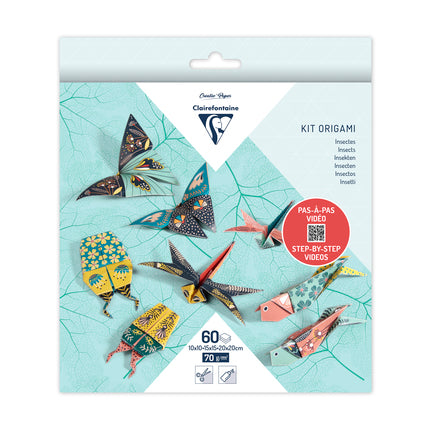 Clairefontaine Origami 60 sheets mixed sizes - Insects
