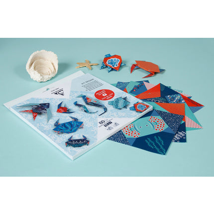 Clairefontaine Origami 60 sheets mixed sizes - Sea Animals