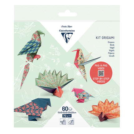 Clairefontaine Origami 60 sheets mixed sizes - Birds