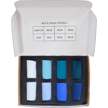 Unison Soft Pastels 8 Half Stick Blue Mini Set