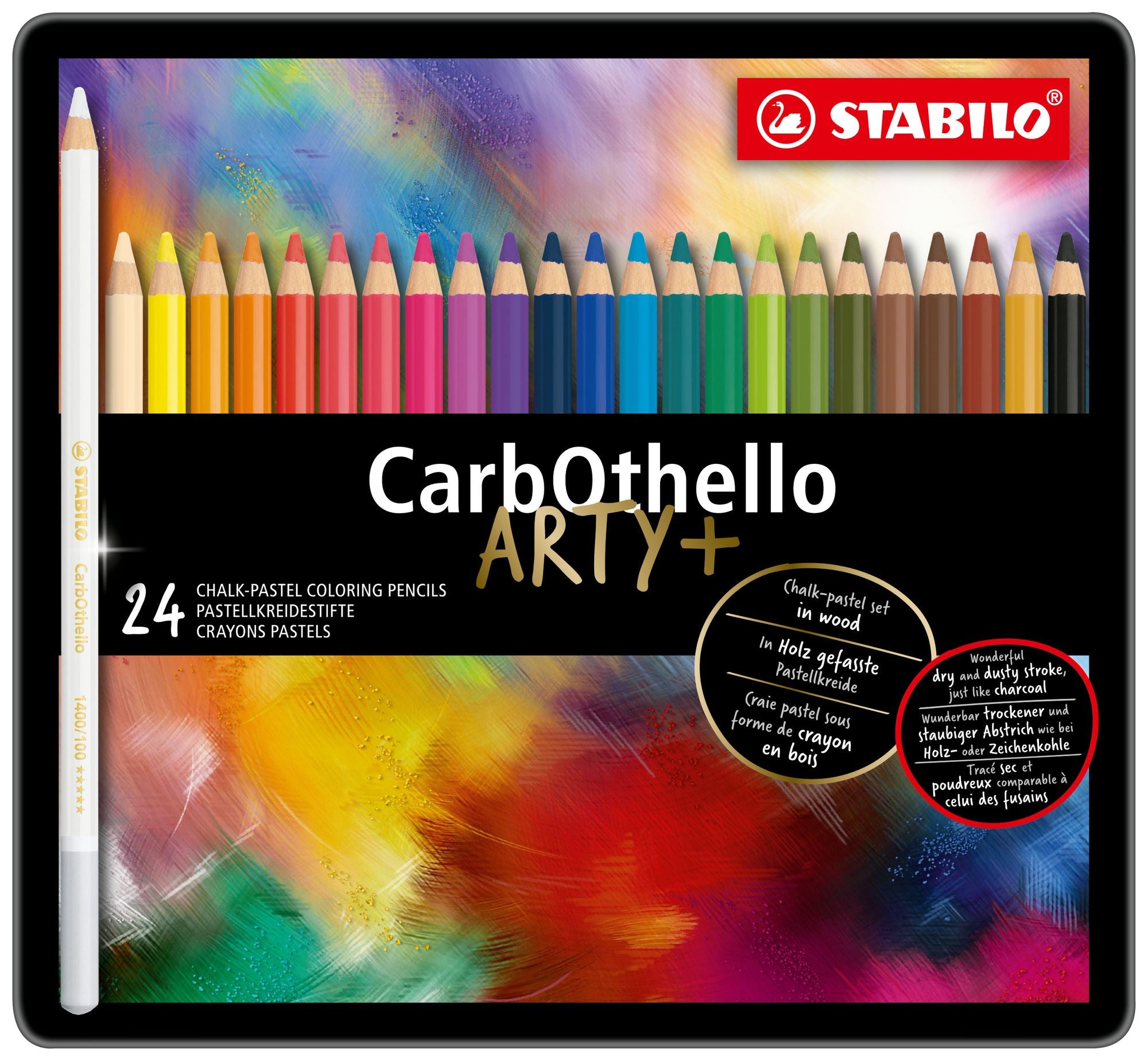 STABILO CarbOthello Pastel coloured pencils 24 tin new design