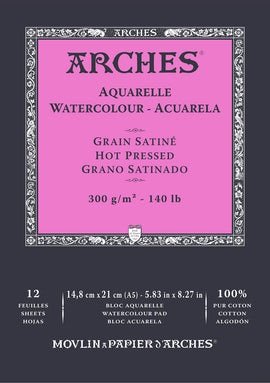 arches hot pressed paper pad size a5
