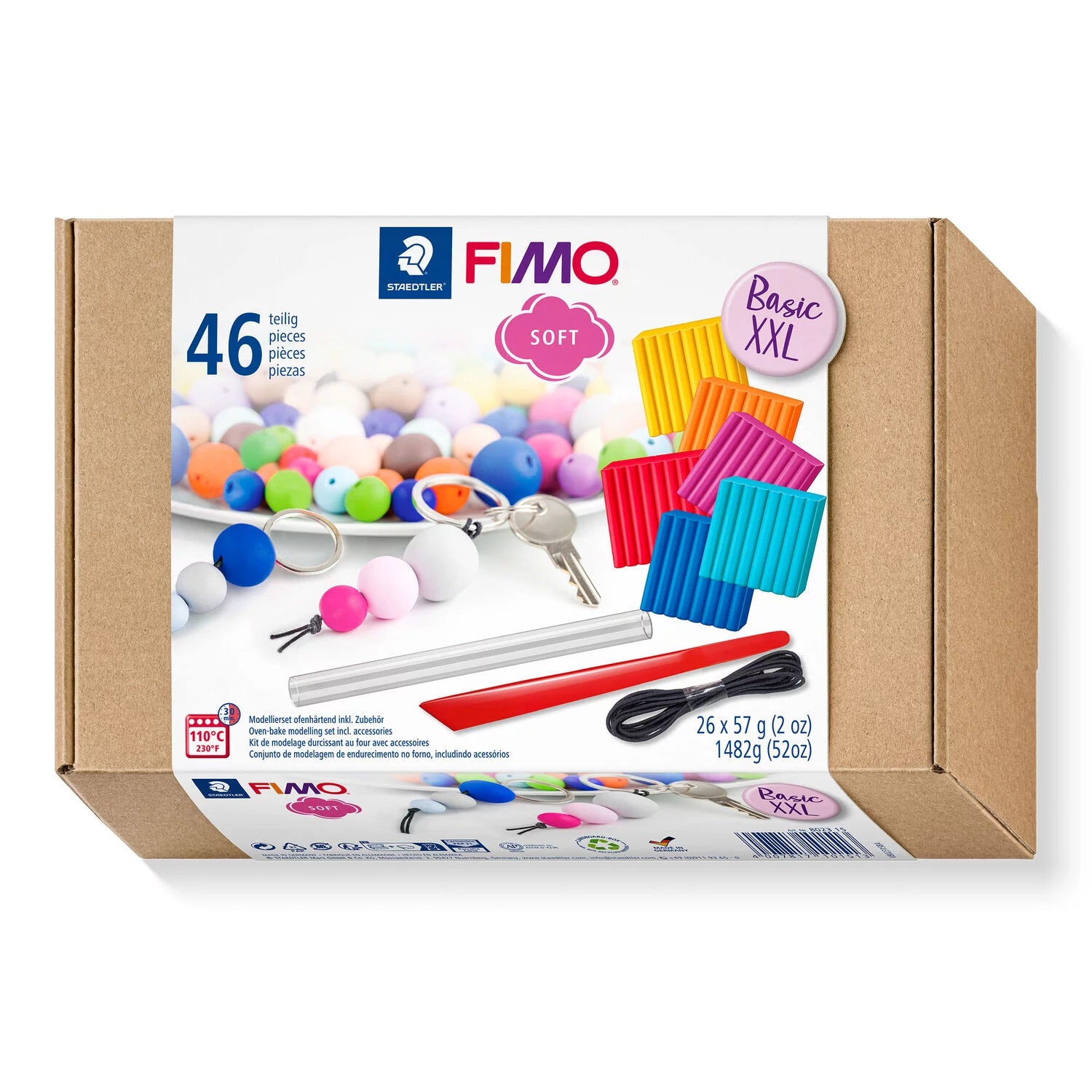 FIMO XXL Kit 8023 15 Tools & Accessories plus Full Sized 57g Blocks x 24