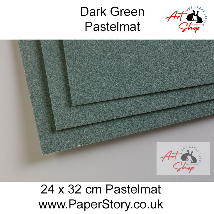 Pastelmat Clairefontaine Pastel Paper 24 x 32 cm x 5 sheets dark green