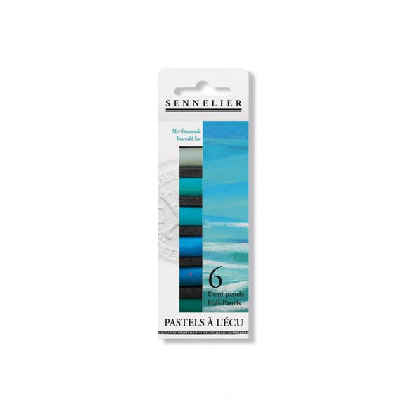 Sennelier Artist Soft Pastel Emerald Sea Set of 6 Half Sticks