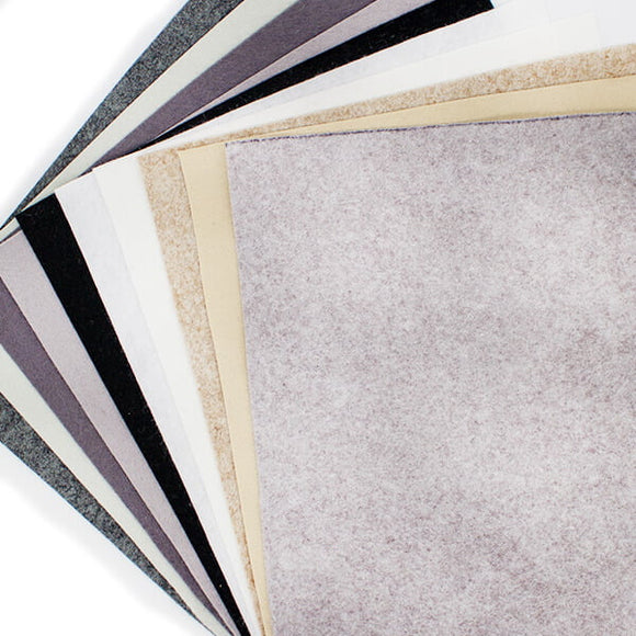 Wool Mix FB9-6  Felt Roll 9 x 9 inches square mixed pack of 10 sheets 